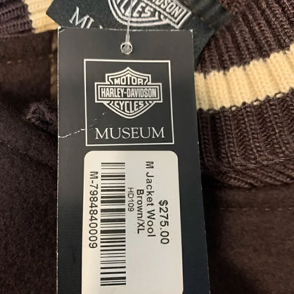 NWT Harley Davidson Museum Milwaukee brown wool varsity jacket